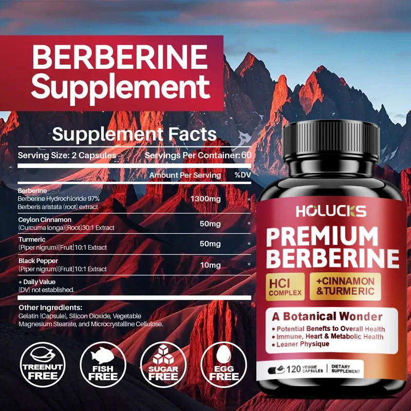Berberine Hcl Capsule - Holucks 프리미엄 베르베린 HCl 복합체, 계피