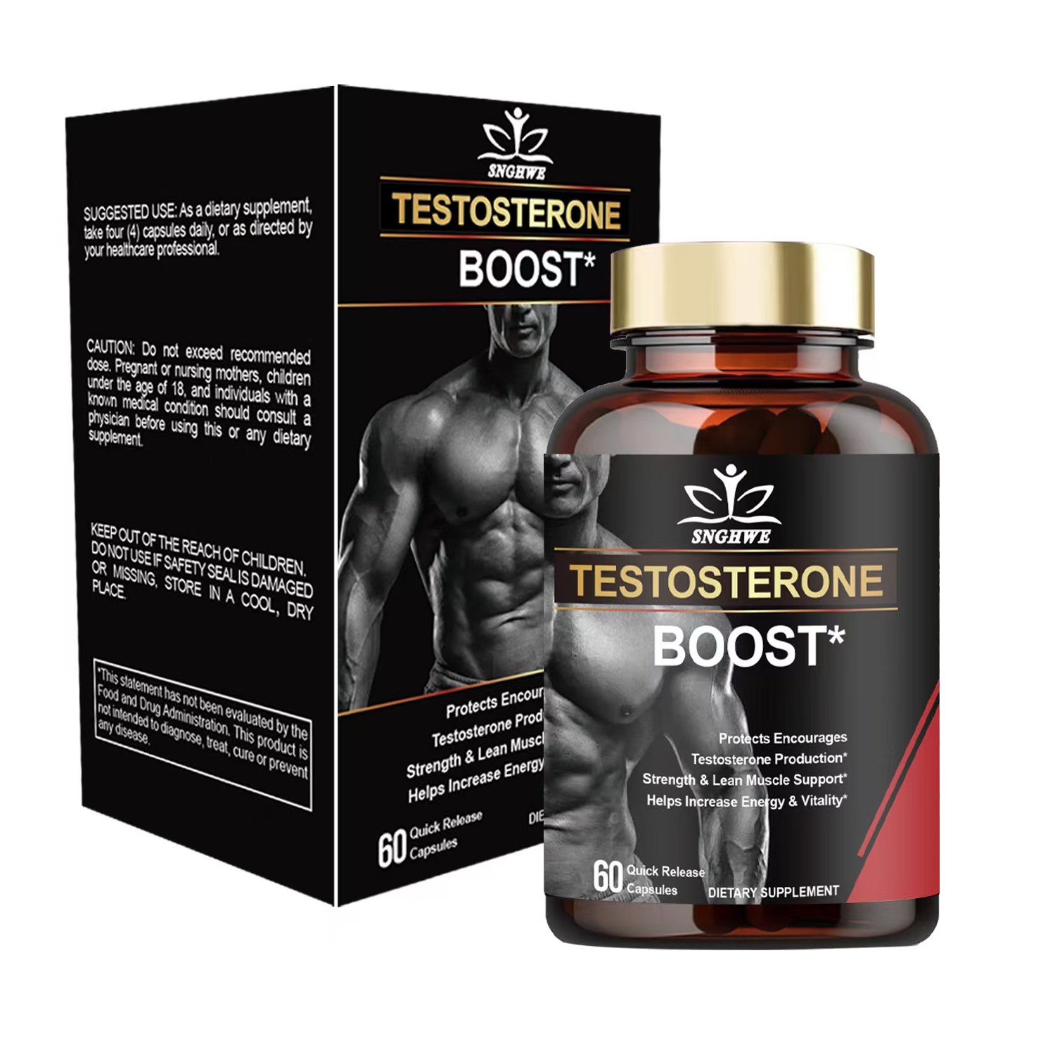 Pre Workout Supplement - 60캡슐 근육 강화제 - 복부 근육량