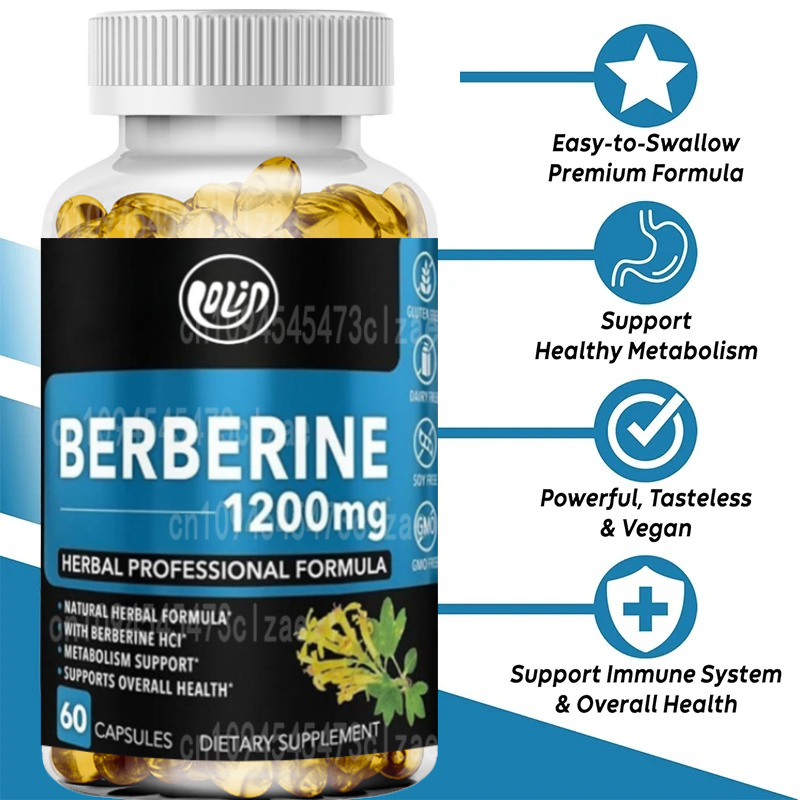 Berberine Hcl Capsule - 1200mg 염산염 보충제, 건강한 신진대사 지원
