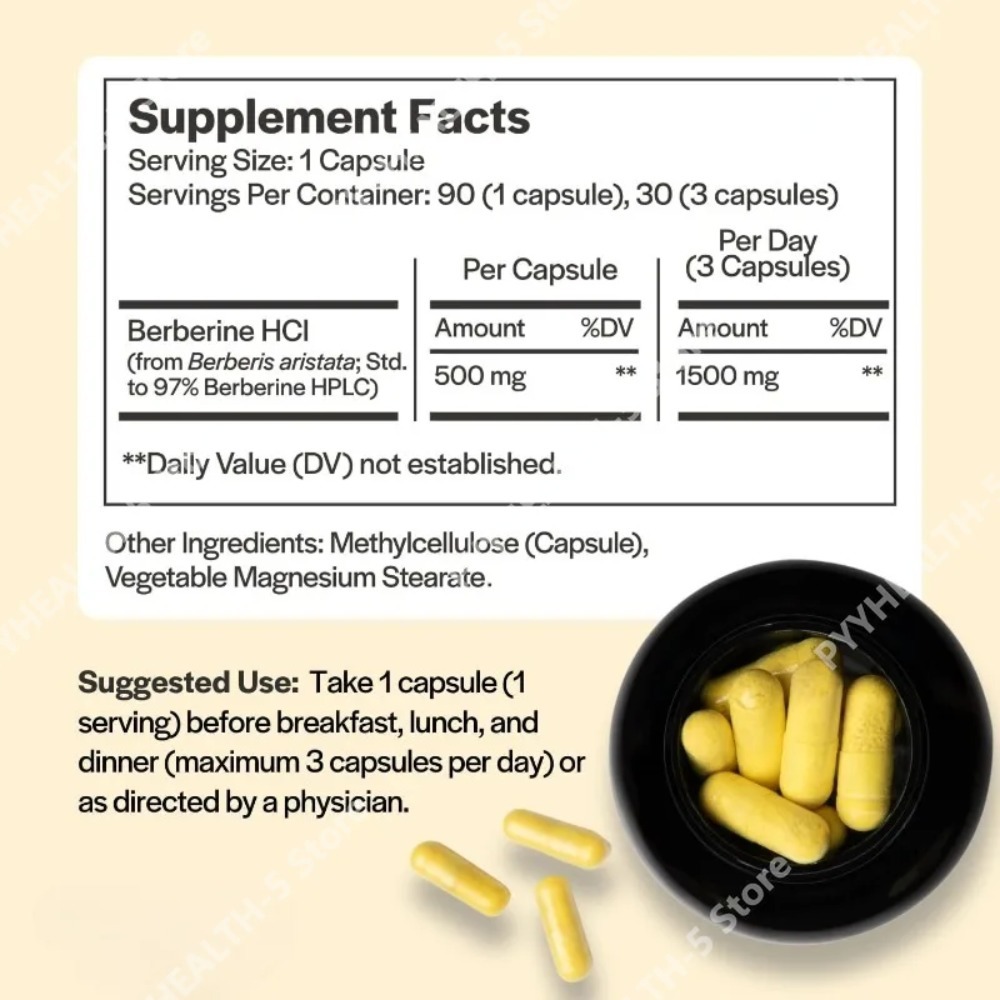 베르베린 HCl 보충제 500mg 캡슐당 90개 식물성 - Berberine Hcl Capsule 리뷰 및 가격