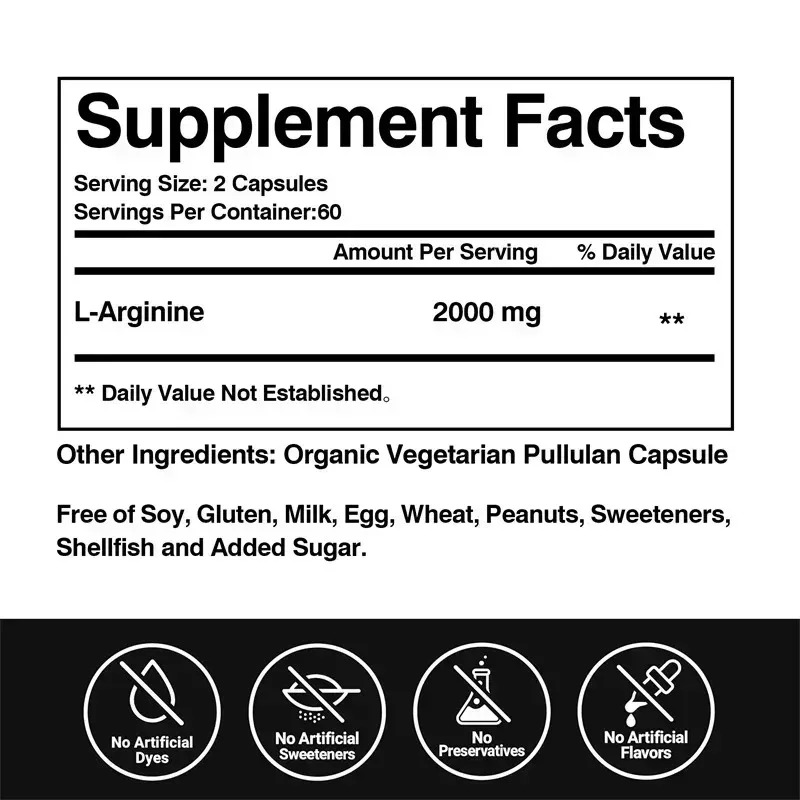 남성용 L-아르기닌 캡슐 보충제, 운동 지구력 향상,  - Pre Workout Supplement 리뷰 및 가격